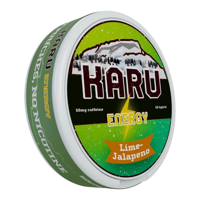 Karu Energy Lime-Jalapeno – nikotiiniton kofeiinipussi, 50 mg